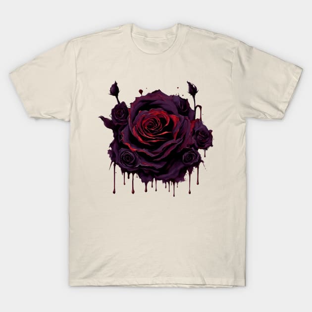 Gothic Bleeding Rose T-Shirt by Hellbender Creations